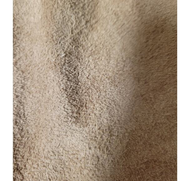 Vintage 70's 80's Suede & Knit Bomber Jacket Men's Tan & Olive Military Green - Picture 7 of 8